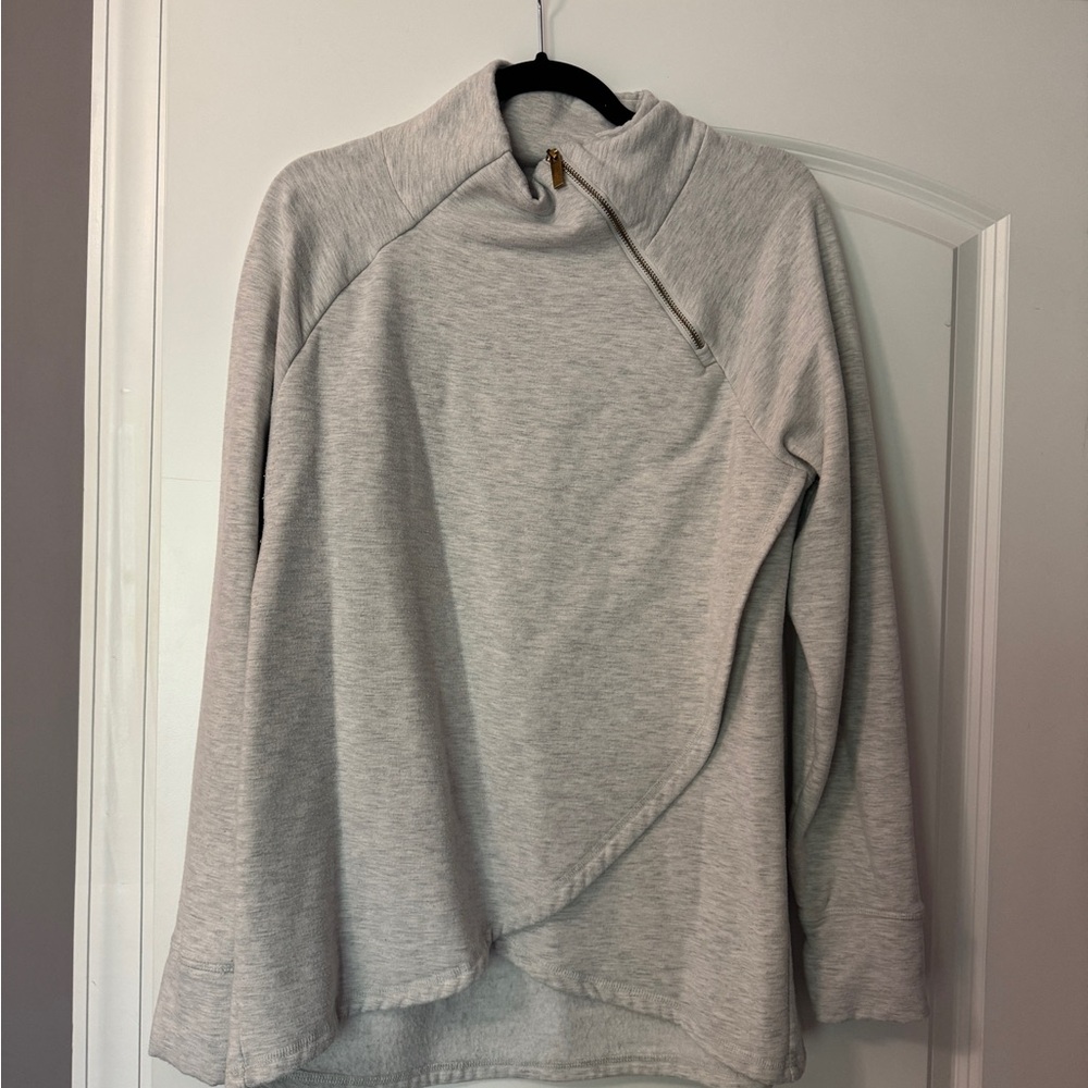 Jockey Light Gray Asymmetrical Zip Sweatshirt